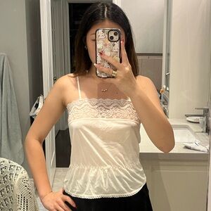 ADORABLE white lace slip tank